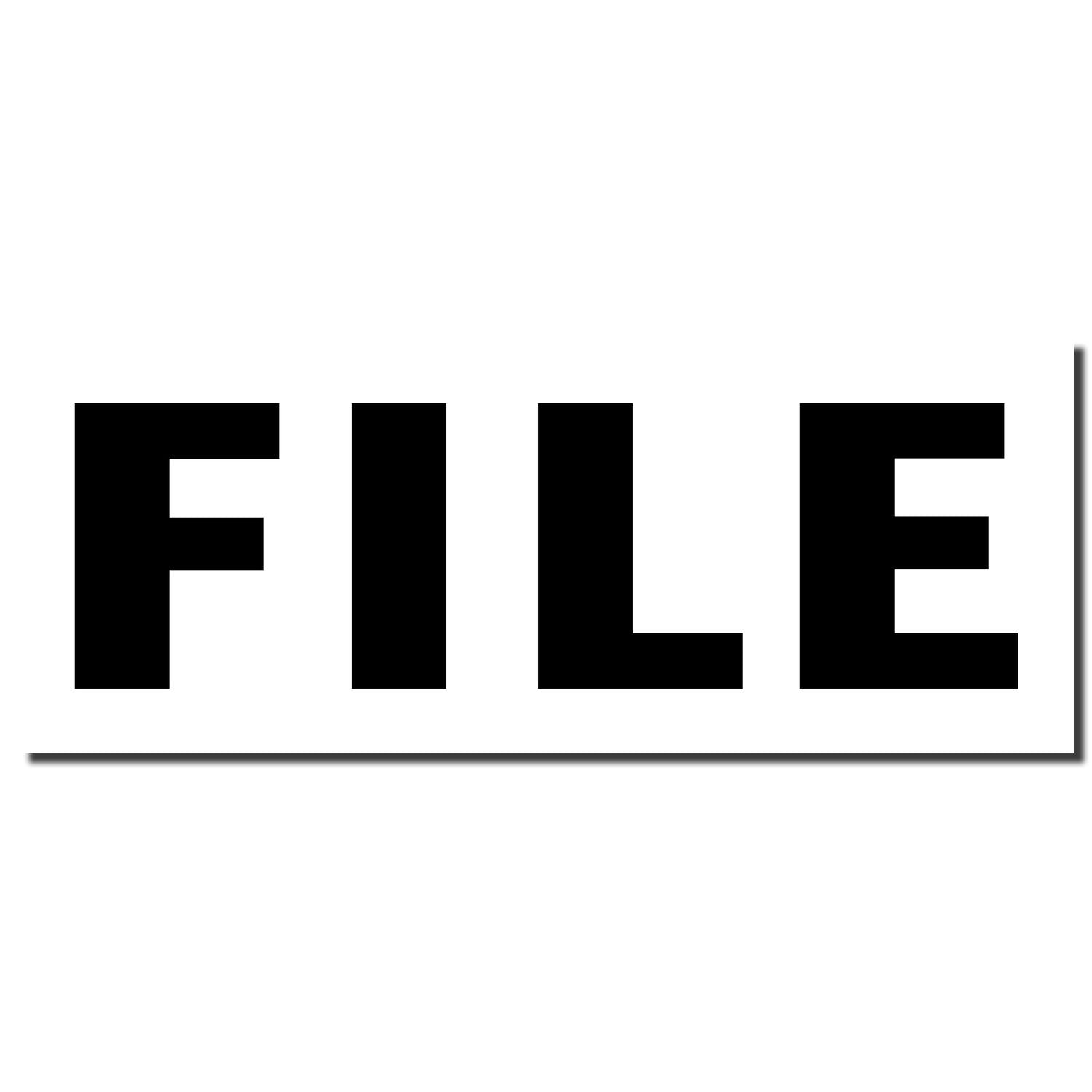 FILE word in bold black letters on white background, used to label documents for download or storage.