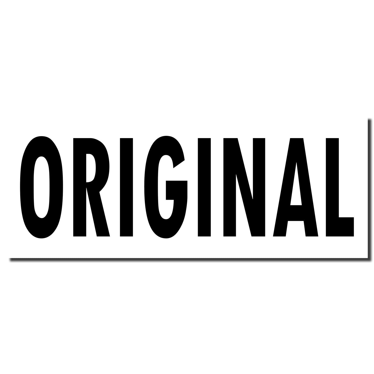 ORIGINAL bold black typography logo on white background, branded print label for original goods packaging.