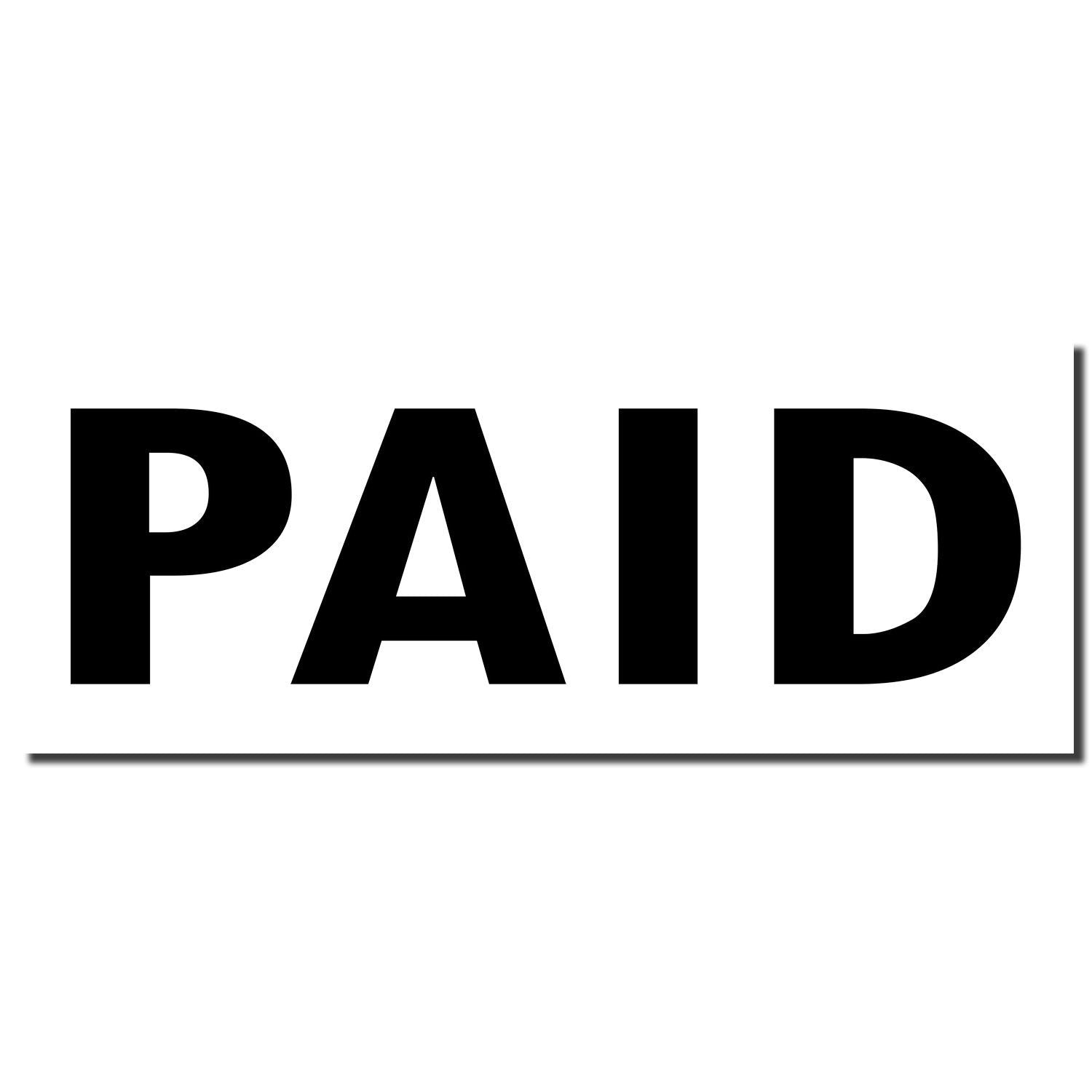 PAID payment status stamp in bold black letters, confirming invoices or receipts are fully settled.