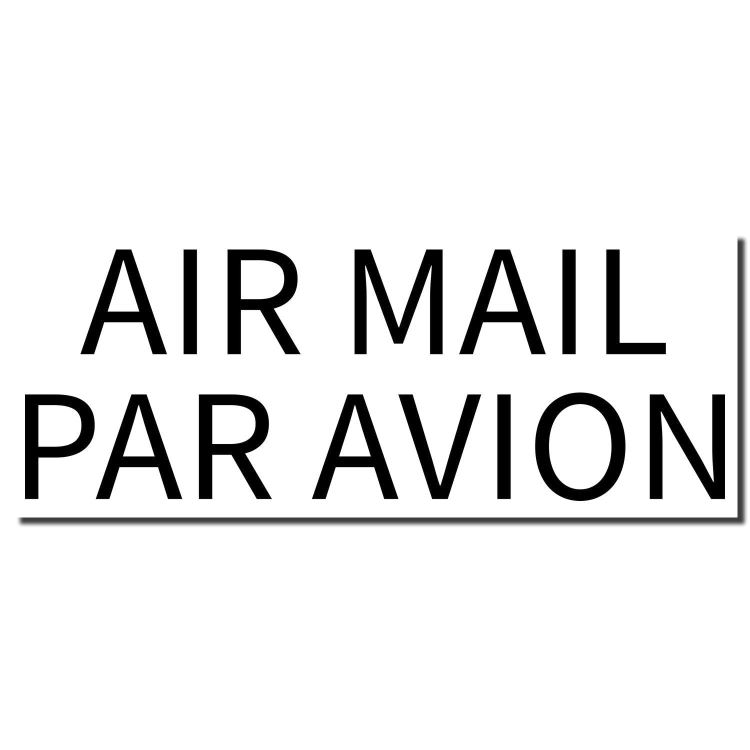 Air Mail Par Avion stamp logo for international shipping and express air delivery services on a package label for parcels worldwide.