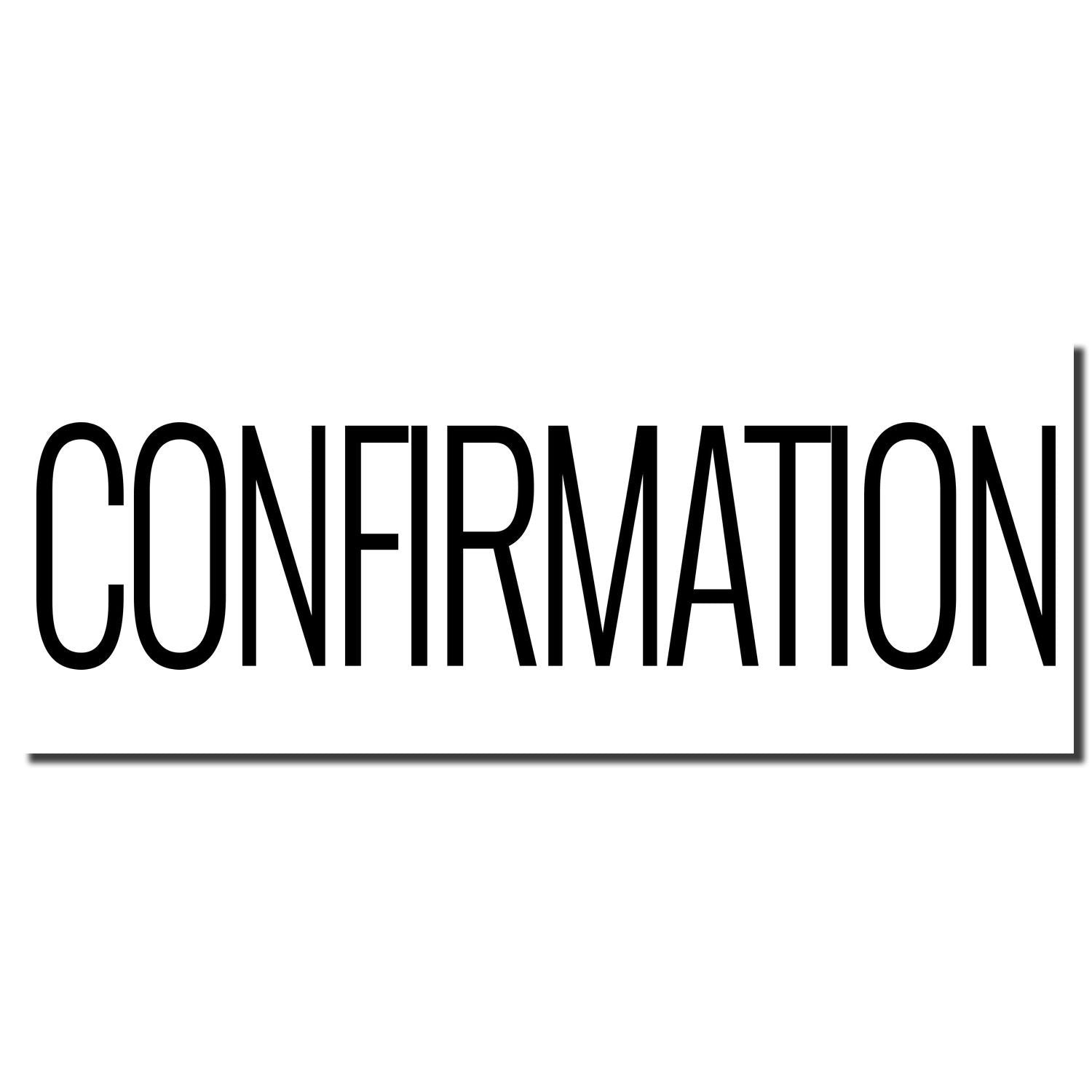 Confirmation wordmark logo on white background, used for event status and appointment confirmation signage.