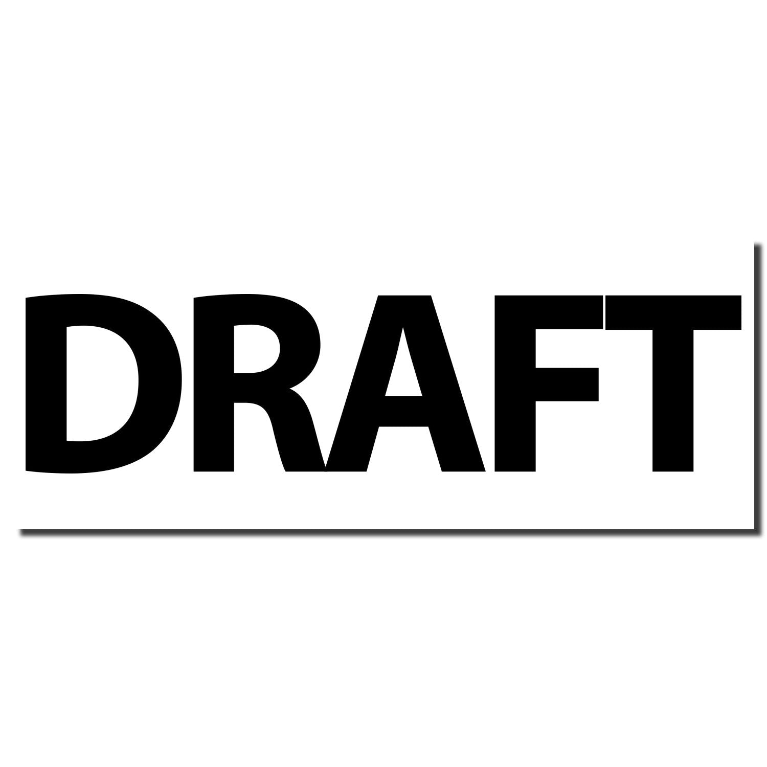 Bold black DRAFT text on a white background, editable document draft label.