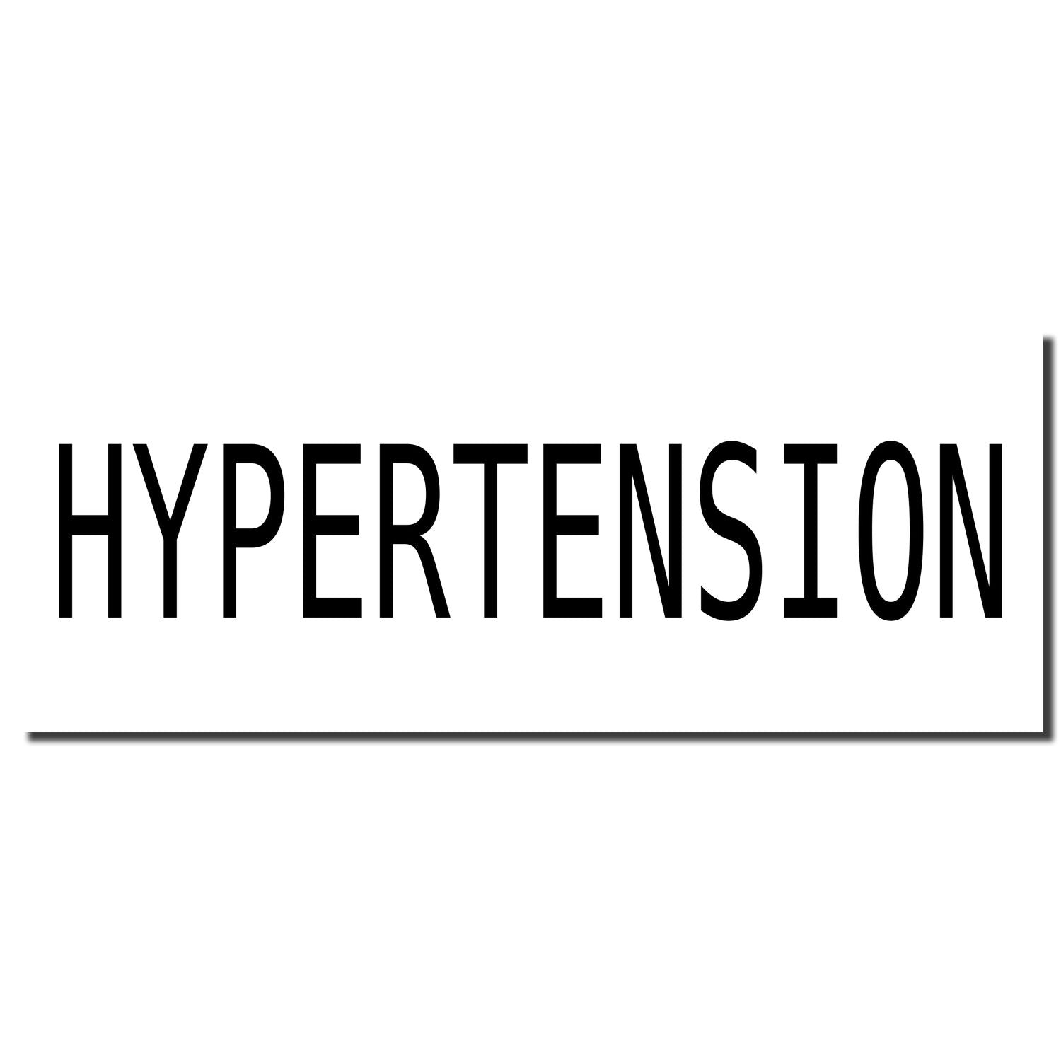 Bold black HYPERTENSION text on white background, symbolizing high blood pressure awareness.