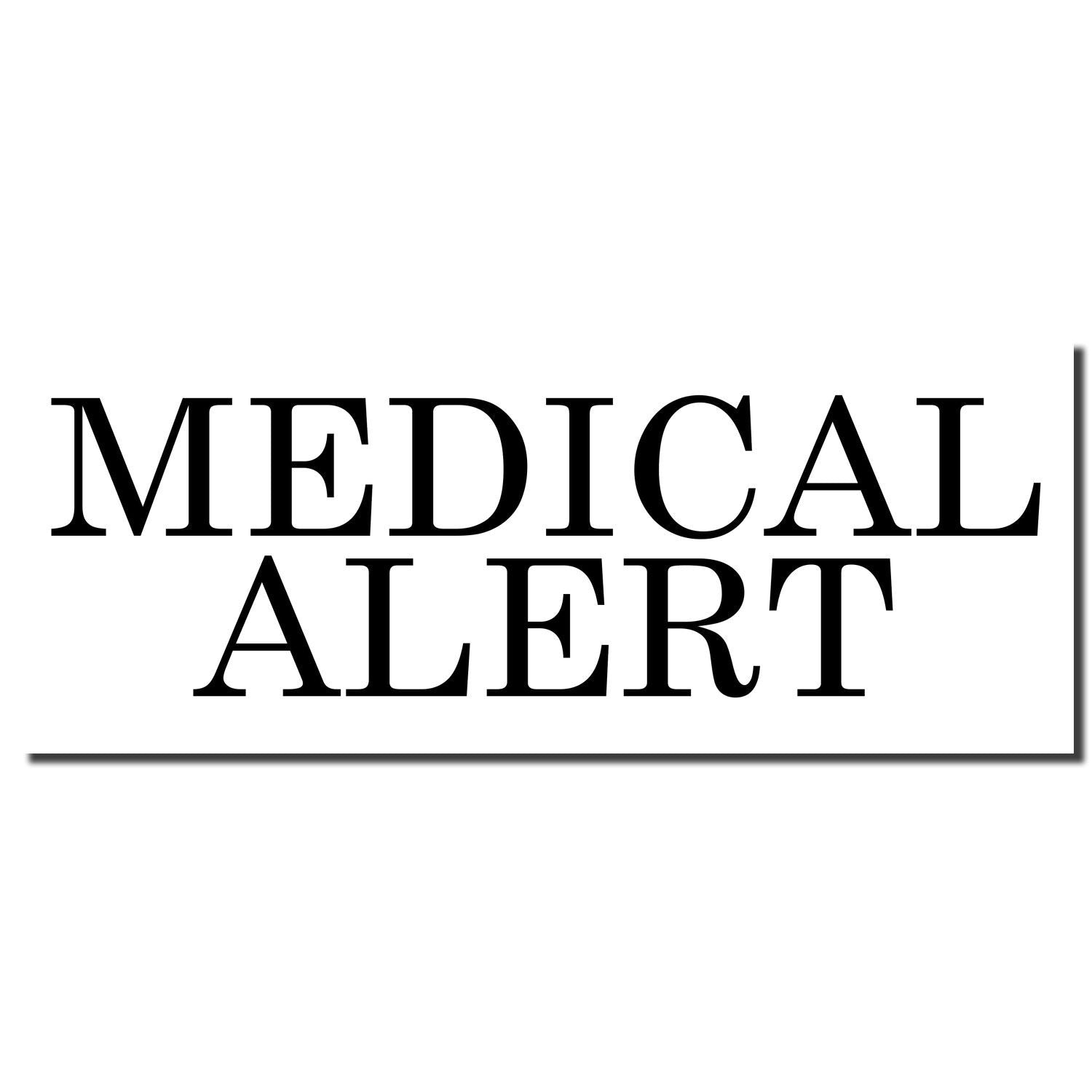 Medical alert sign with bold black text on white background.