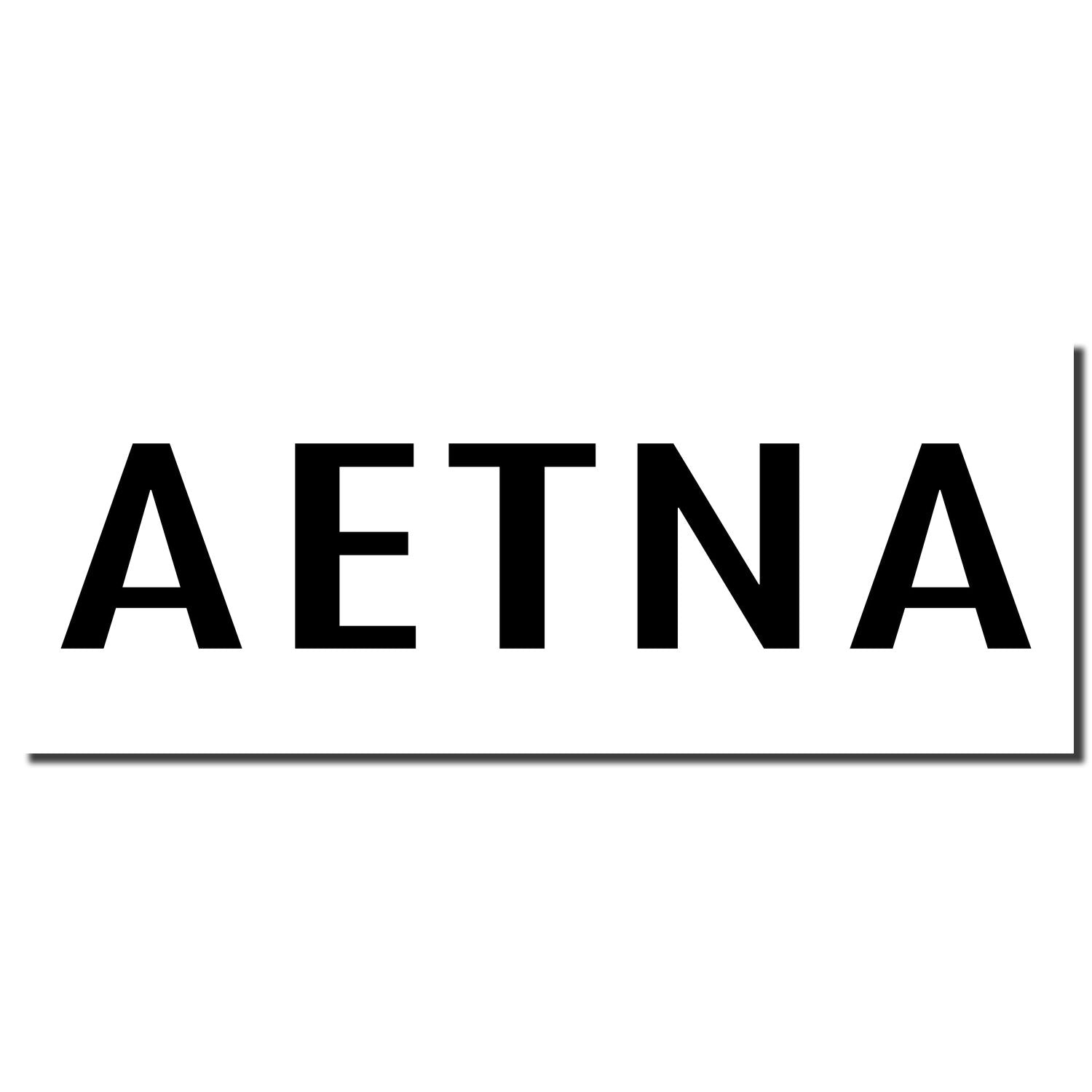 Aetna logo in bold black text on a white background, healthcare insurance brand branding image.