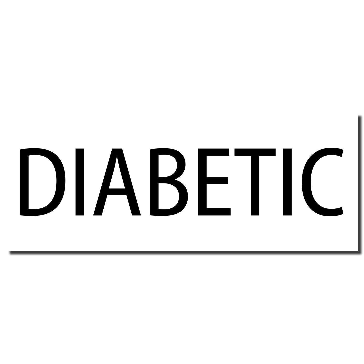 Bold black DIABETIC text on a white background, simple diabetes awareness typography design.