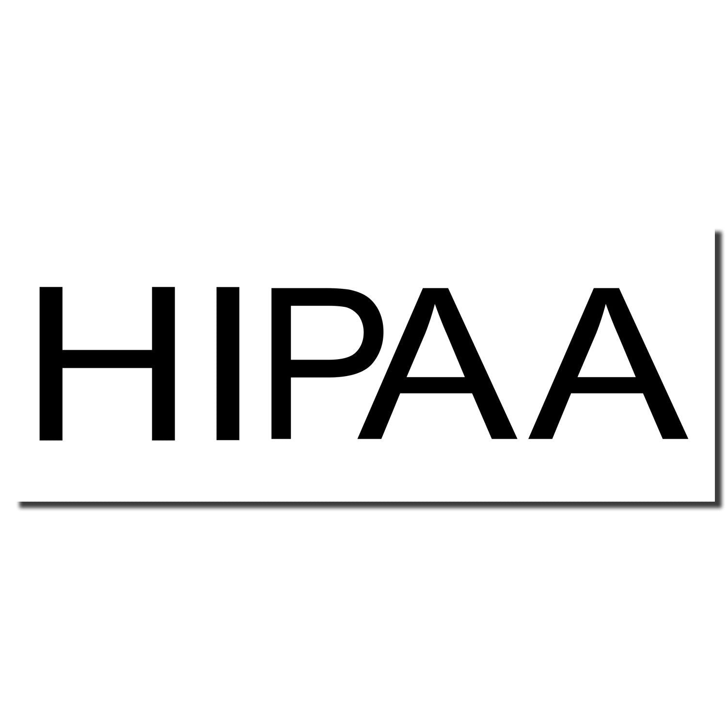 HIPAA compliance text in bold black letters on a white background.