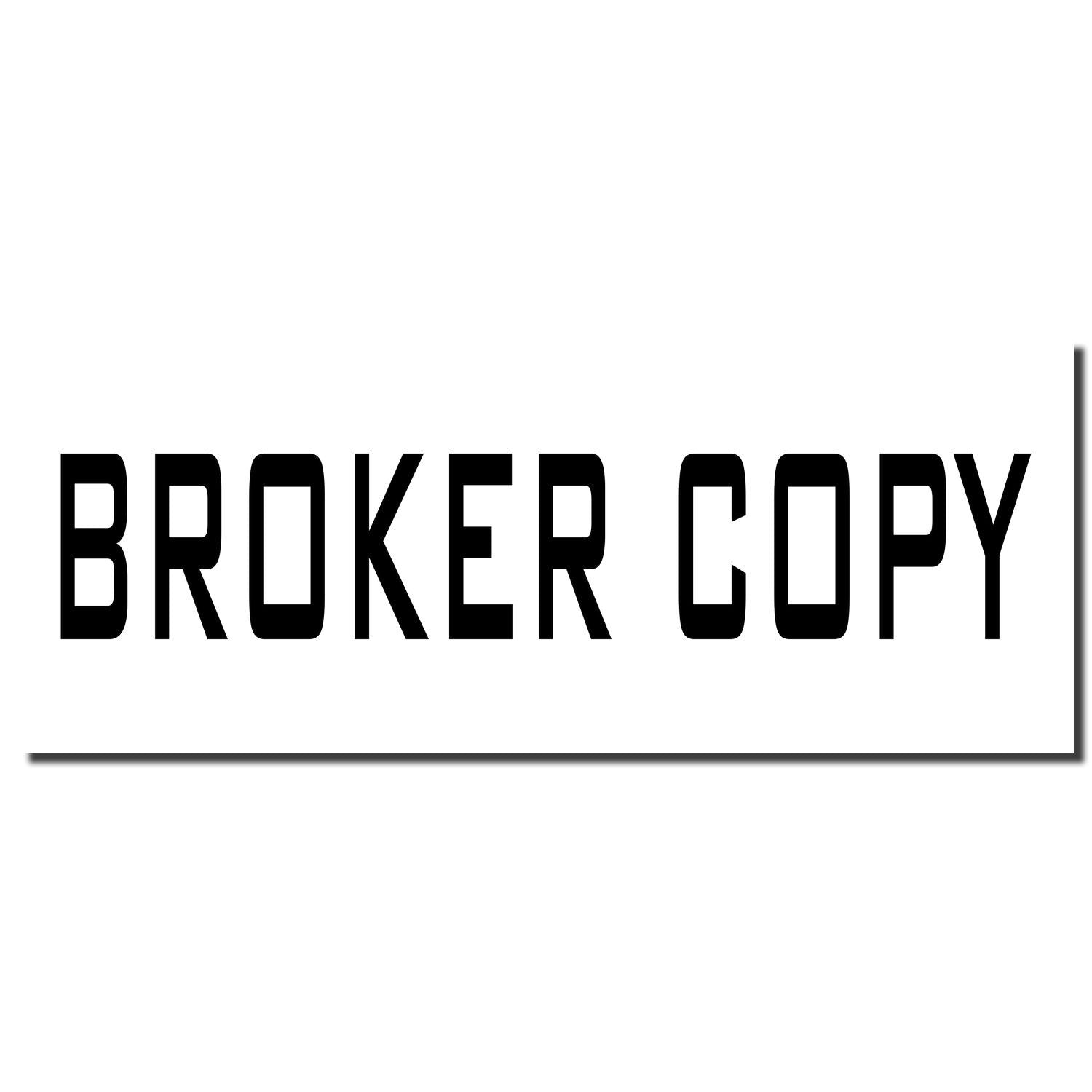 BROKER COPY logo with bold black text on white background, branding for brokerage copywriting services