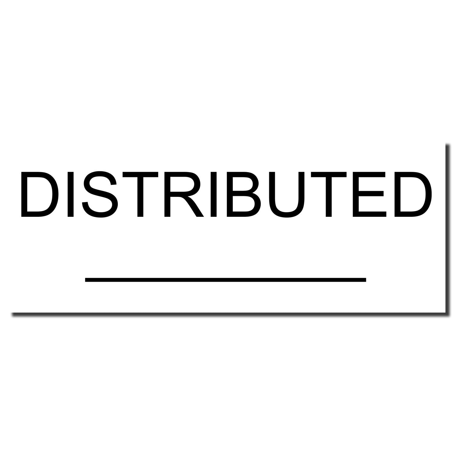 Black DISTRIBUTED text on a white background with an underline.