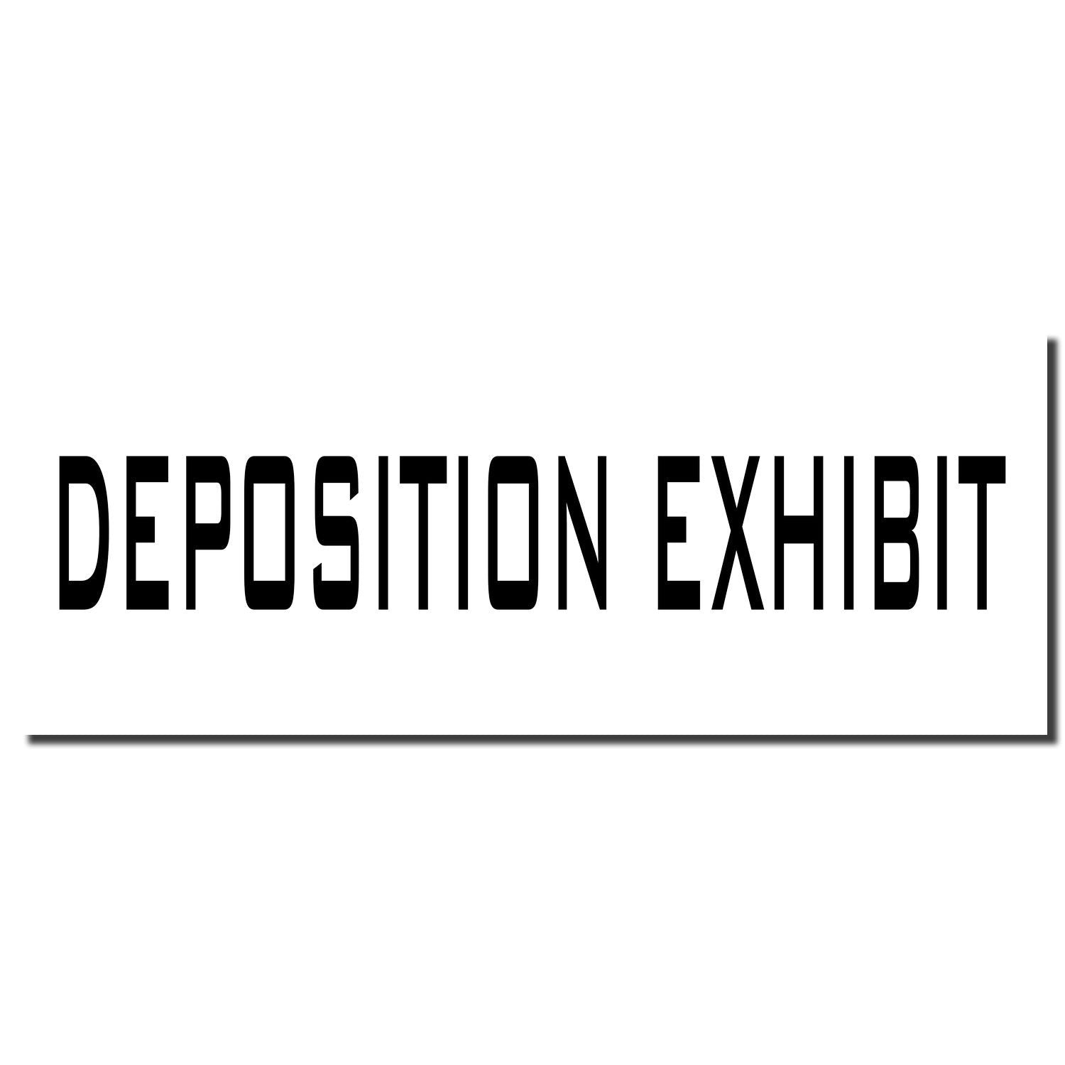 Black Deposition Exhibit title text on a white background, legal document label.