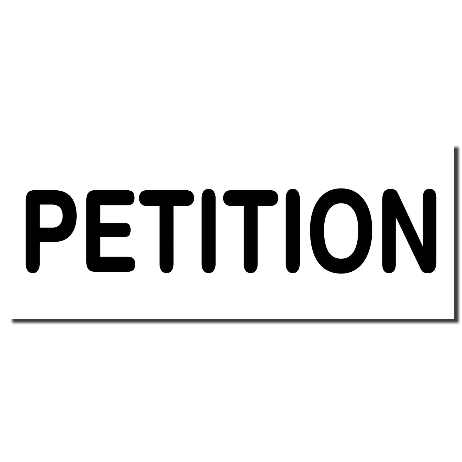 Black PETITION text on a white background, ideal for online petition and advocacy content.