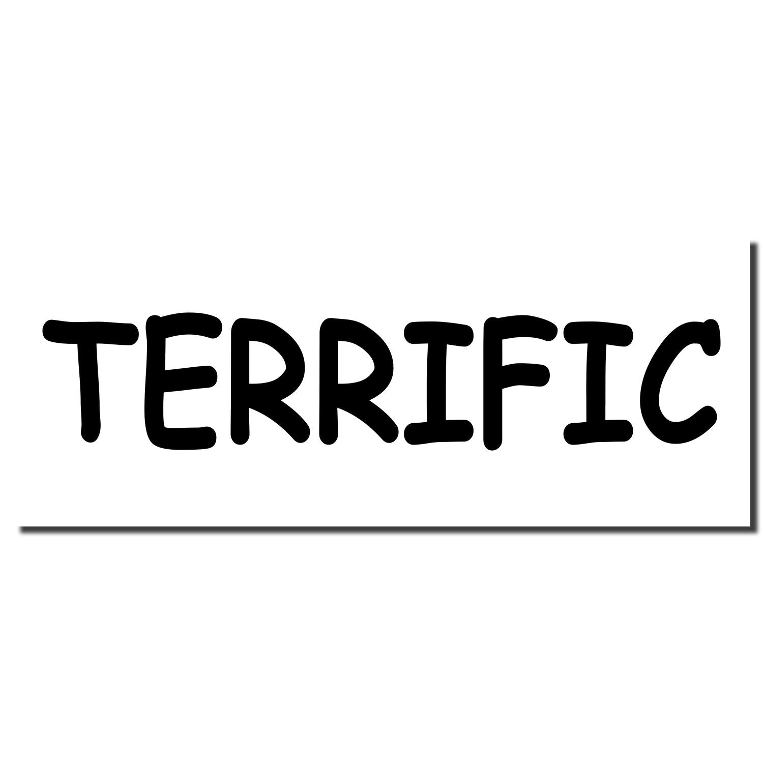 Bold black TERRIFIC text on a white background, stylish typography design.
