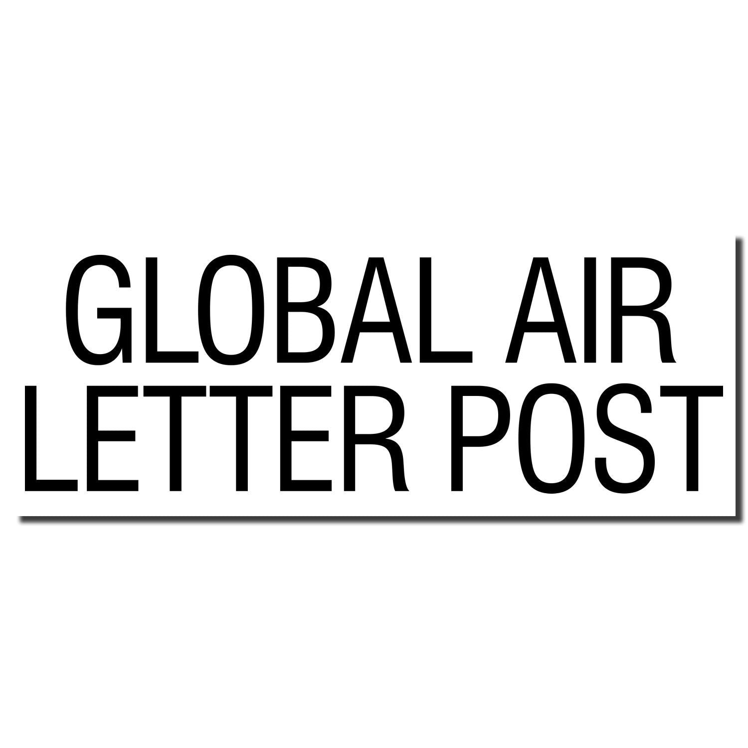 Global Air Letter Post logo in bold black text on white, branding for international air mail letter service delivery