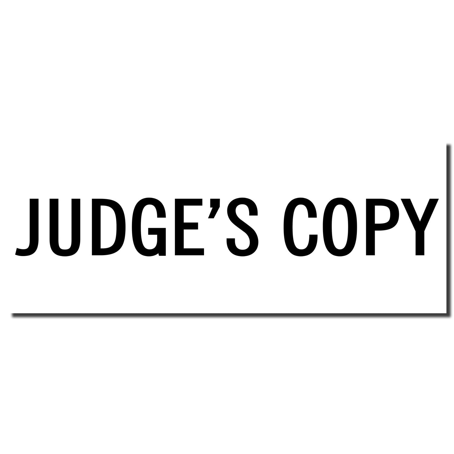 JUDGES COPY bold black text on white background sign graphic for document printing and labeling