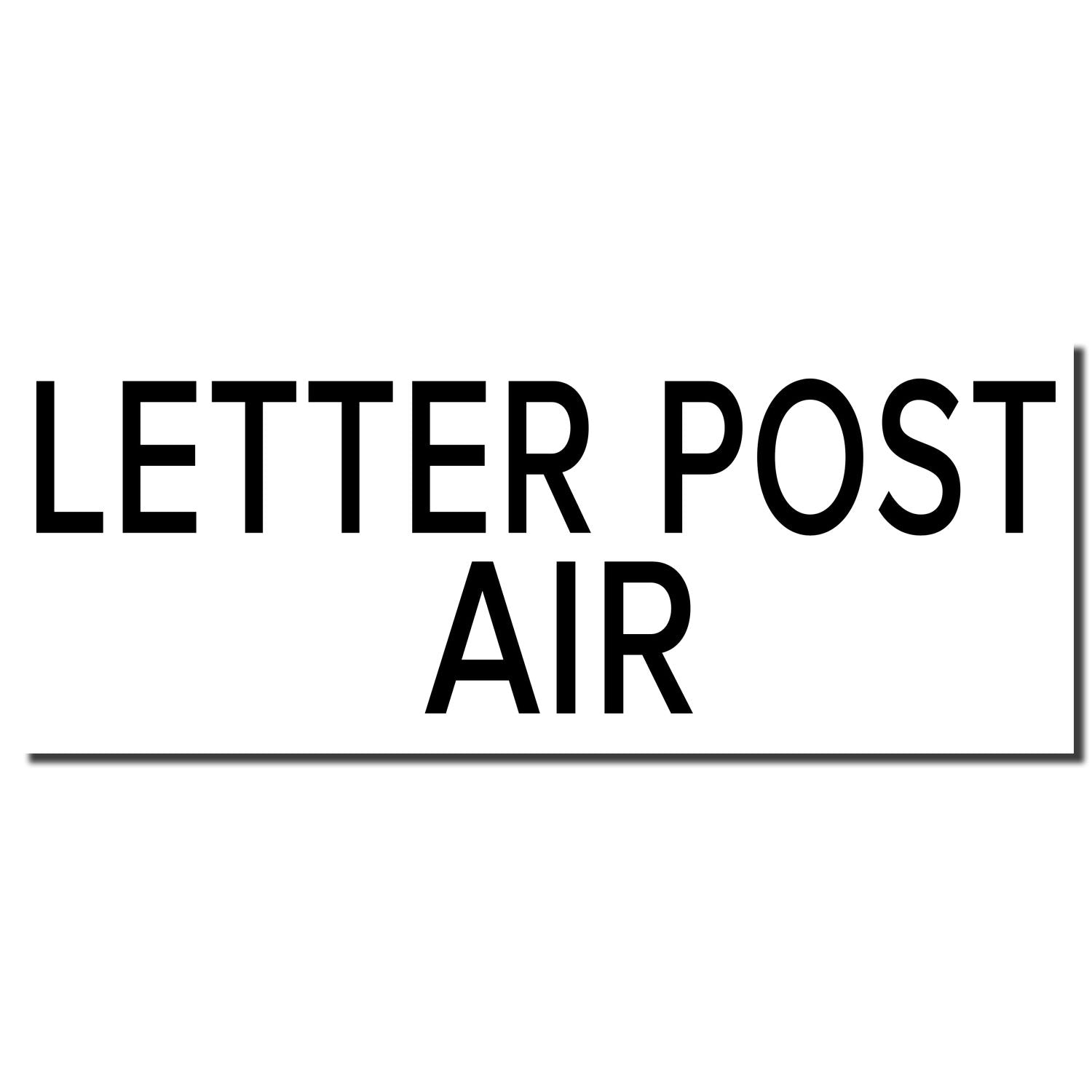 Bold black Letter Post Air text on a white background, isolated typography design.