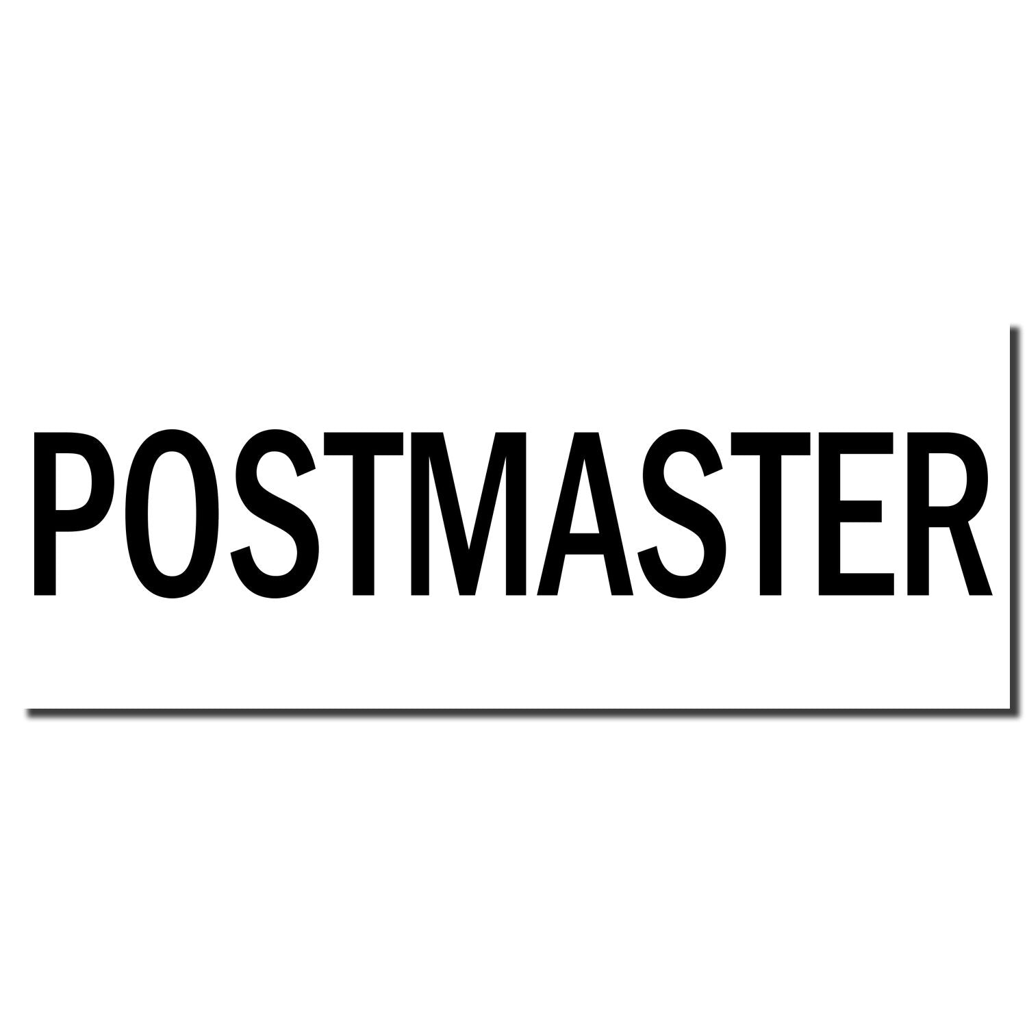 Bold black POSTMASTER text on a white background.