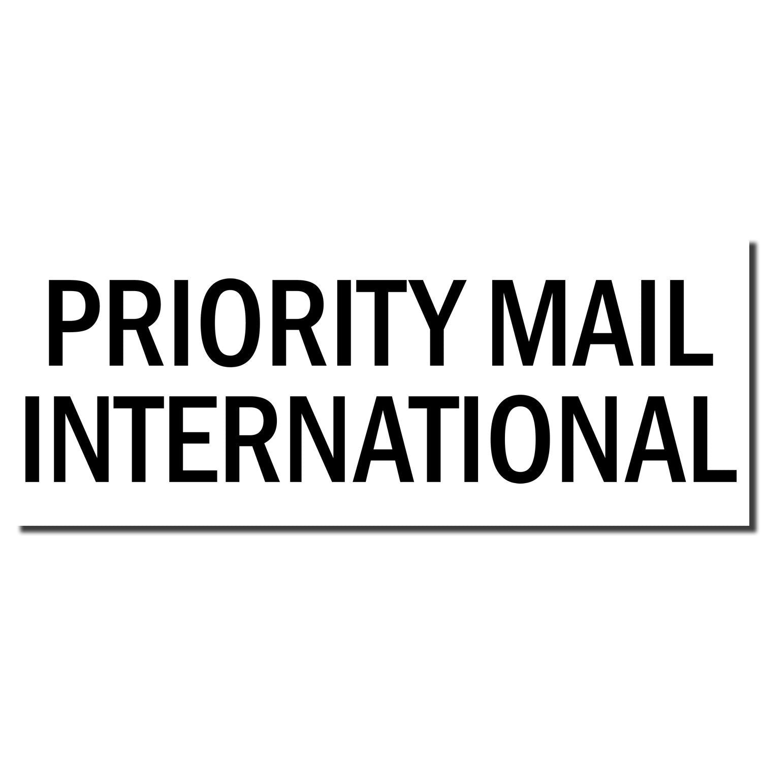 USPS Priority Mail International shipping logo text, indicating international priority mail delivery service.