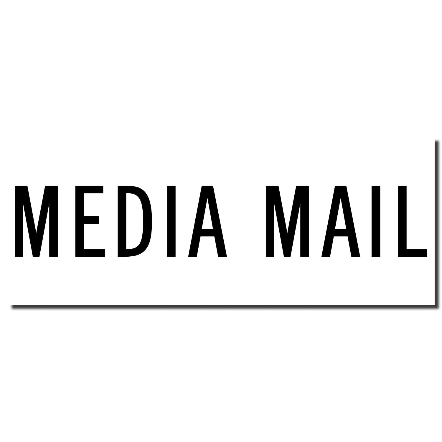 Media Mail shipping label text MEDIA MAIL, indicating USPS Media Mail postage for books, recordings, and educational media.