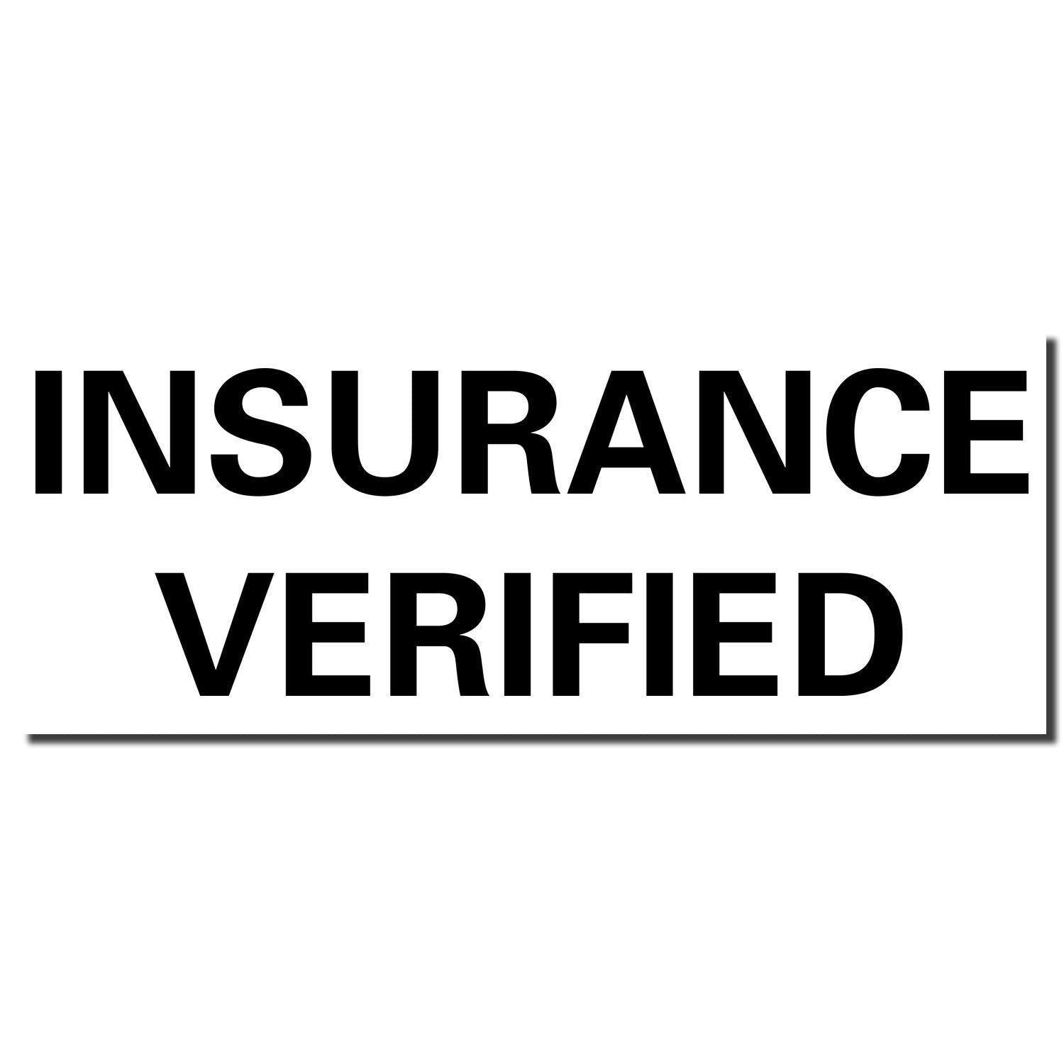Insurance Verified stamp graphic confirming an insurance verification status for claims, coverage, and policy verification online.