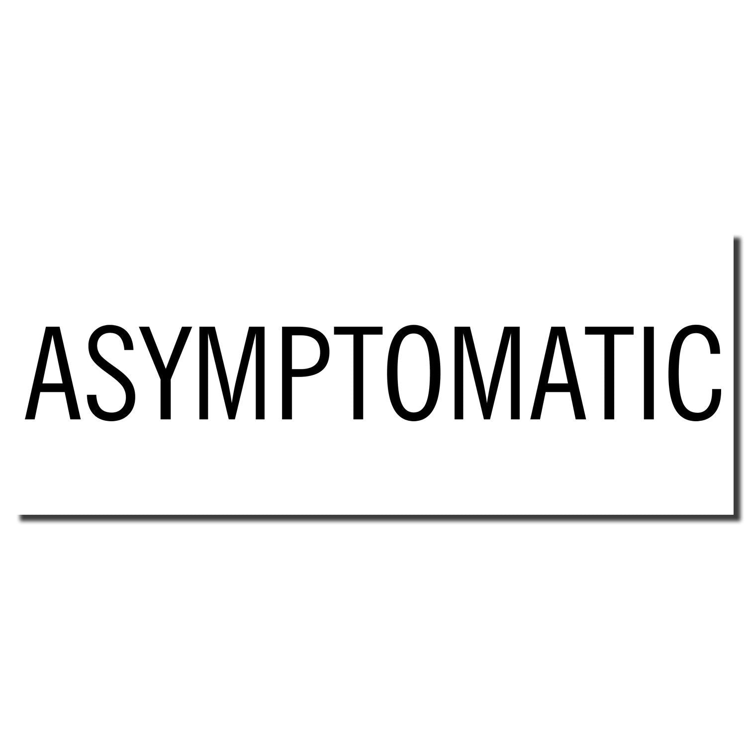 Asymptomatic logo with bold ASYMPTOMATIC wordmark on white background, used for health awareness and medical branding.