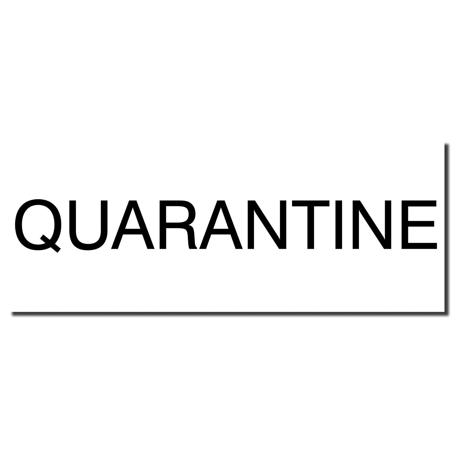 Black QUARANTINE text on a white background, simple minimal typography design.
