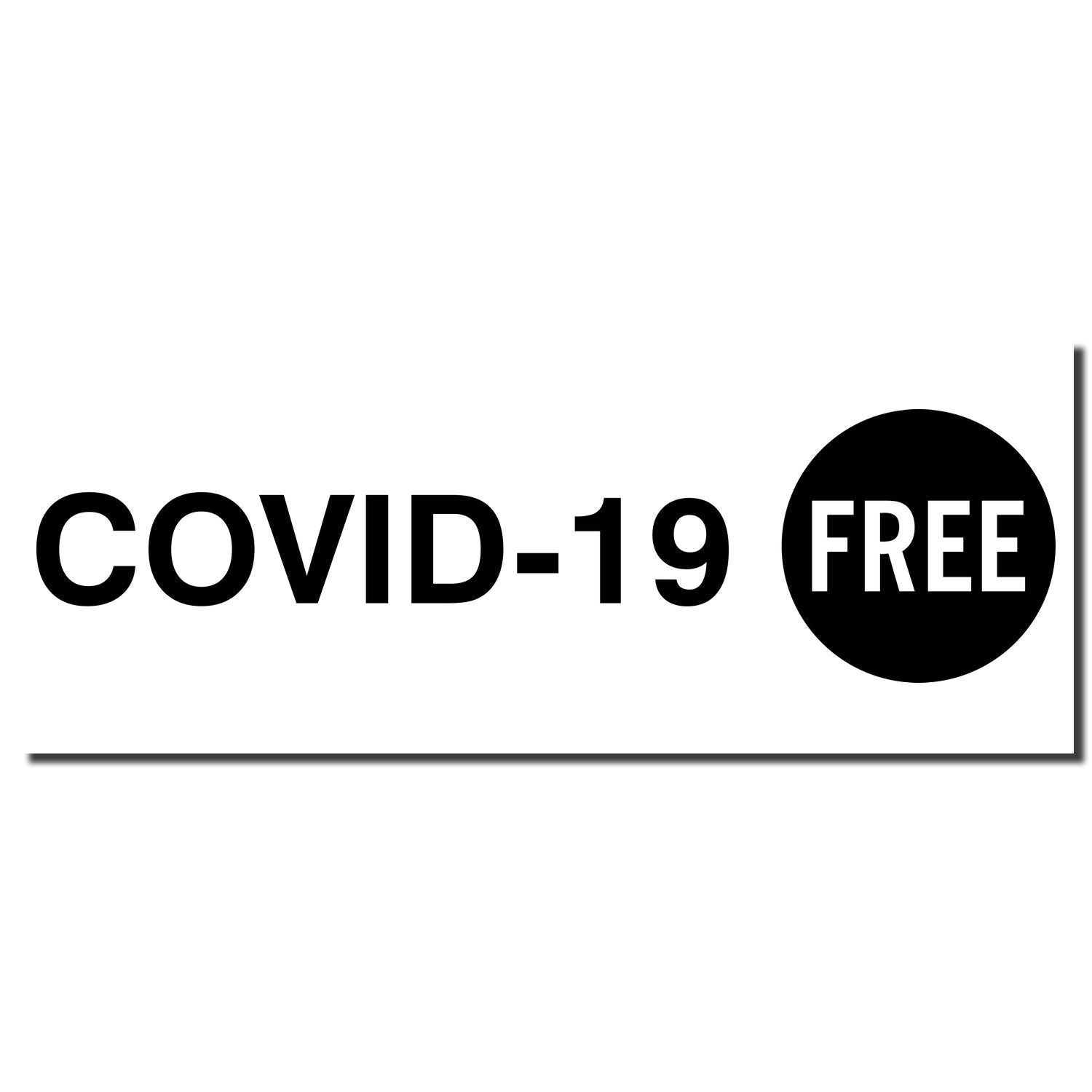Covid-19 free label with COVID-19 FREE text sign for safe, infection-free environments