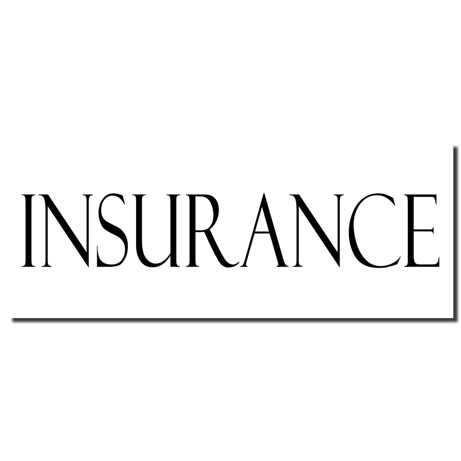 Insurance brand logo with bold INSURANCE text on a white background, representing insurance services and coverage.
