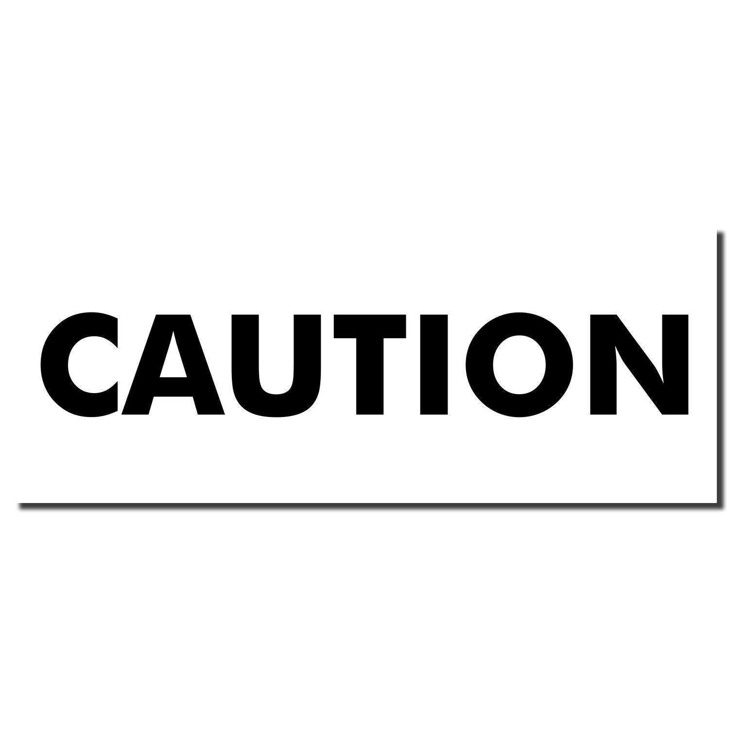 Caution safety warning sign with bold black CAUTION text on a white background for workplace hazard awareness