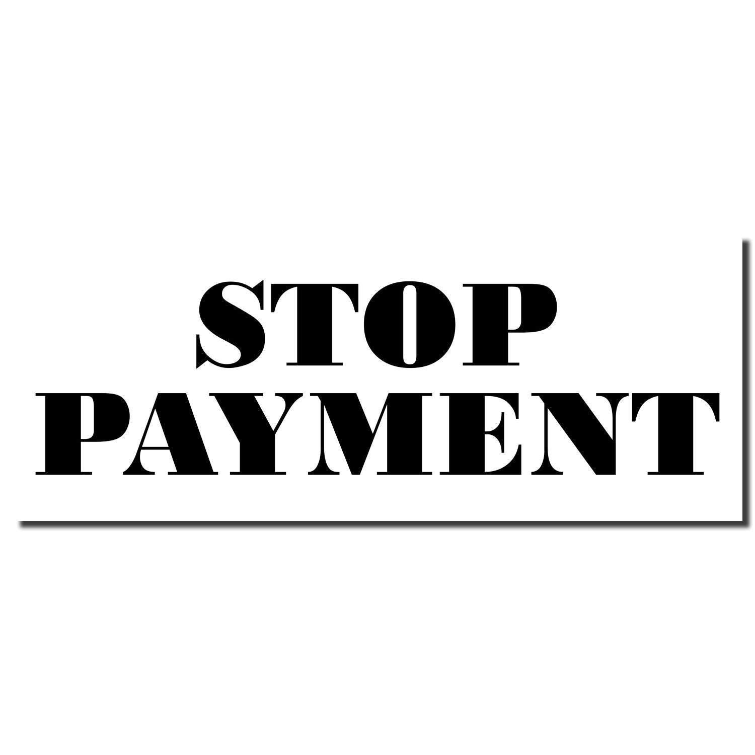 STOP PAYMENT logo with bold black lettering, promoting payment dispute alerts and fraud prevention for consumers and businesses.