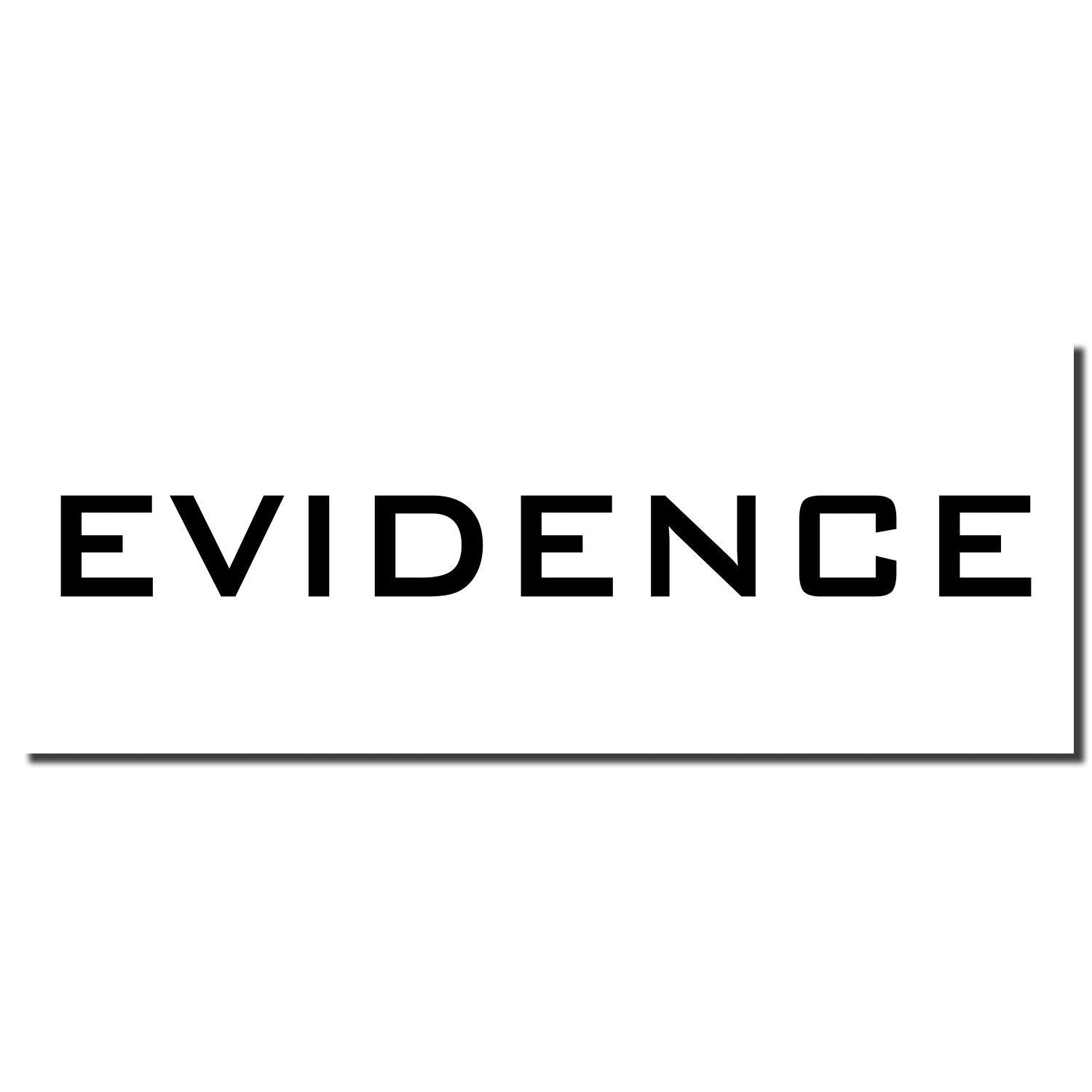 EVIDENCE wordmark in bold black type on white background, representing legal documents and proof.