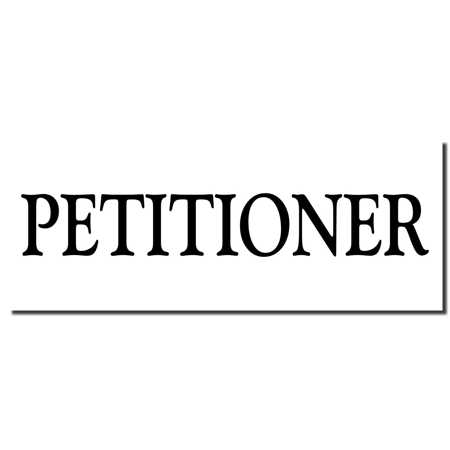 PETITIONER text logo on white background, representing the Petitioner party in legal forms and court documents.