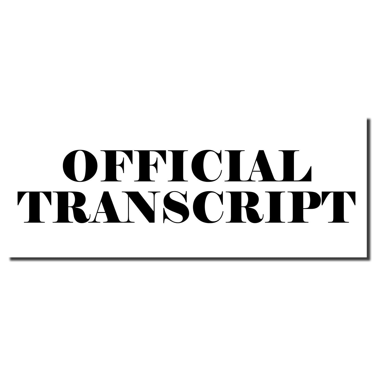 Official transcript document label reading OFFICIAL TRANSCRIPT on a white background for education records.
