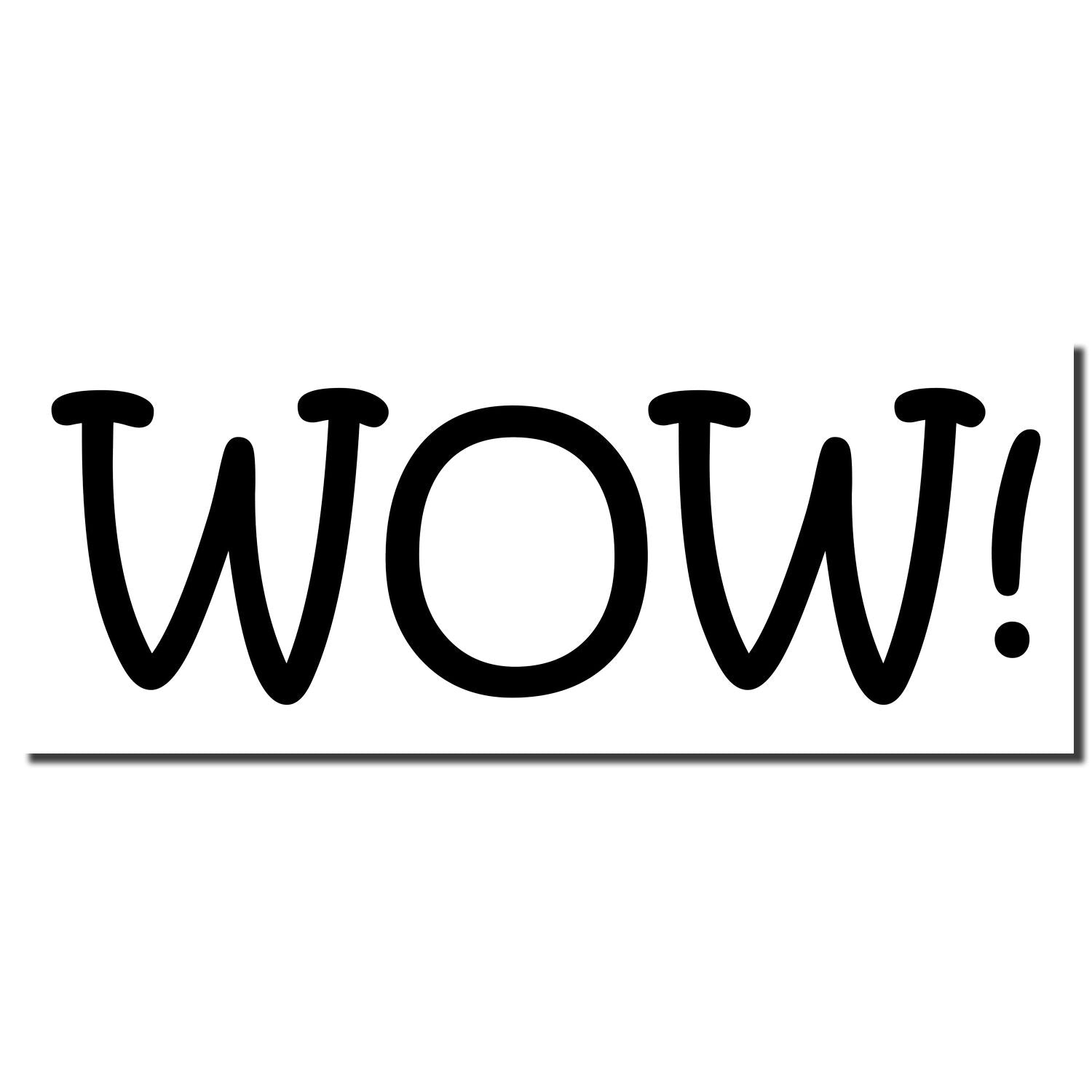 WOW! bold handwritten style text sign, conveying surprise and excitement in a simple typographic graphic.