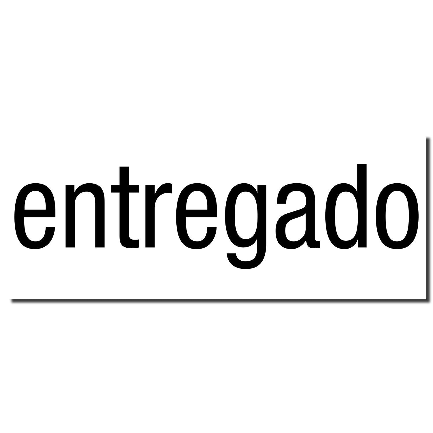 Entregado logo text on white background, ideal for shipping and logistics branding to indicate an order delivery is completed.