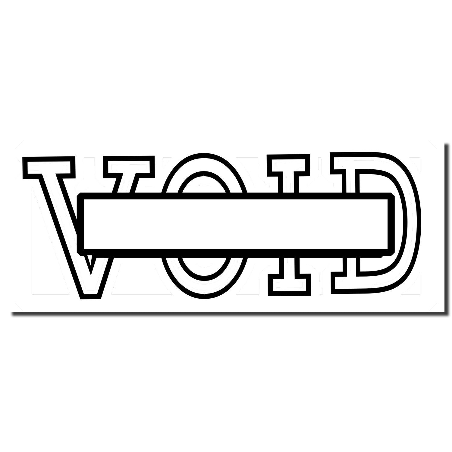 Black outlined VOID text with a blank white banner across the center on a white background.