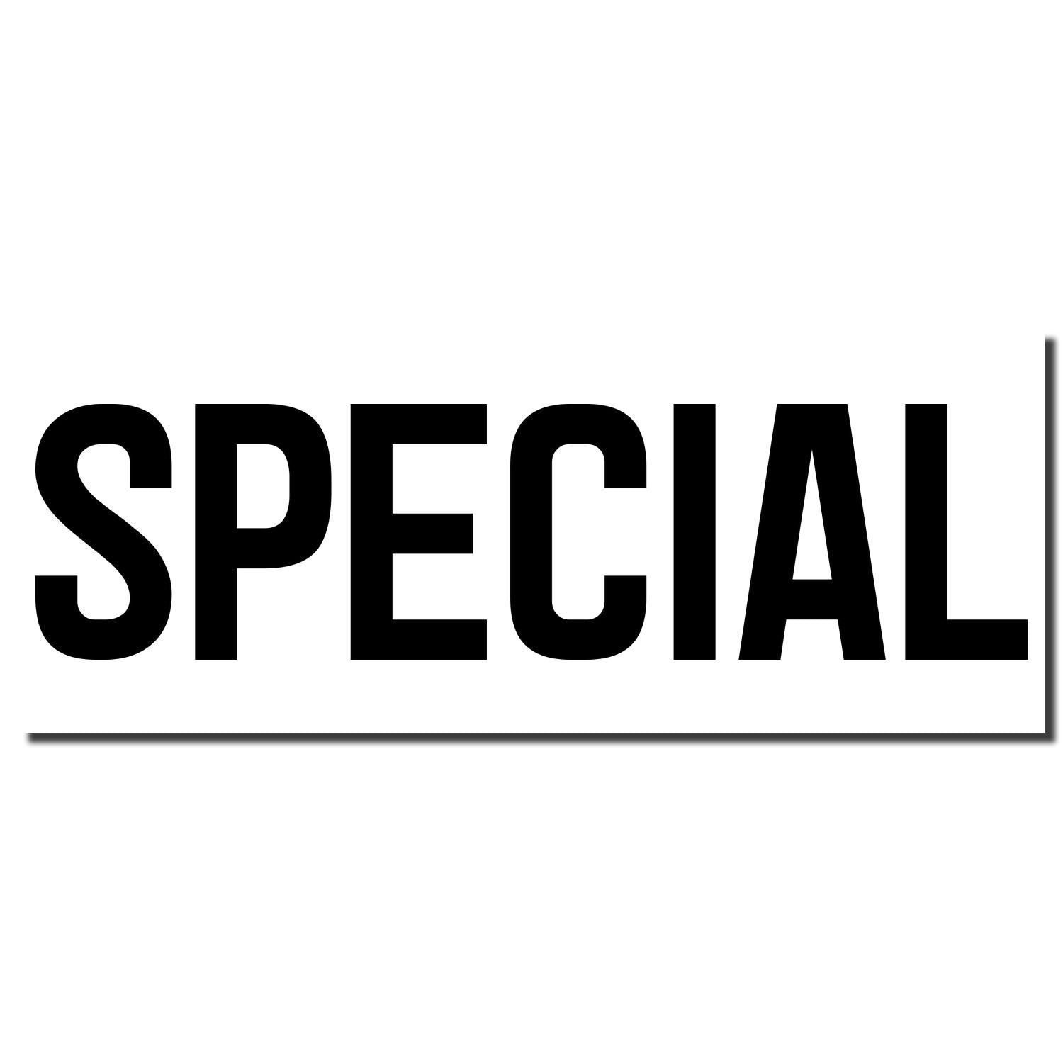 Special offer sign with bold SPECIAL lettering on a white background for promotional sales and discounts.