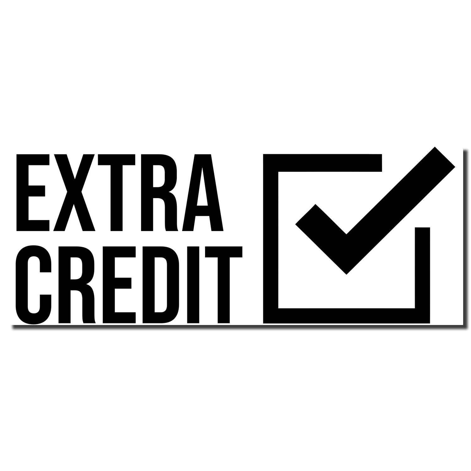 Black Extra Credit text with a check mark icon on a white background.