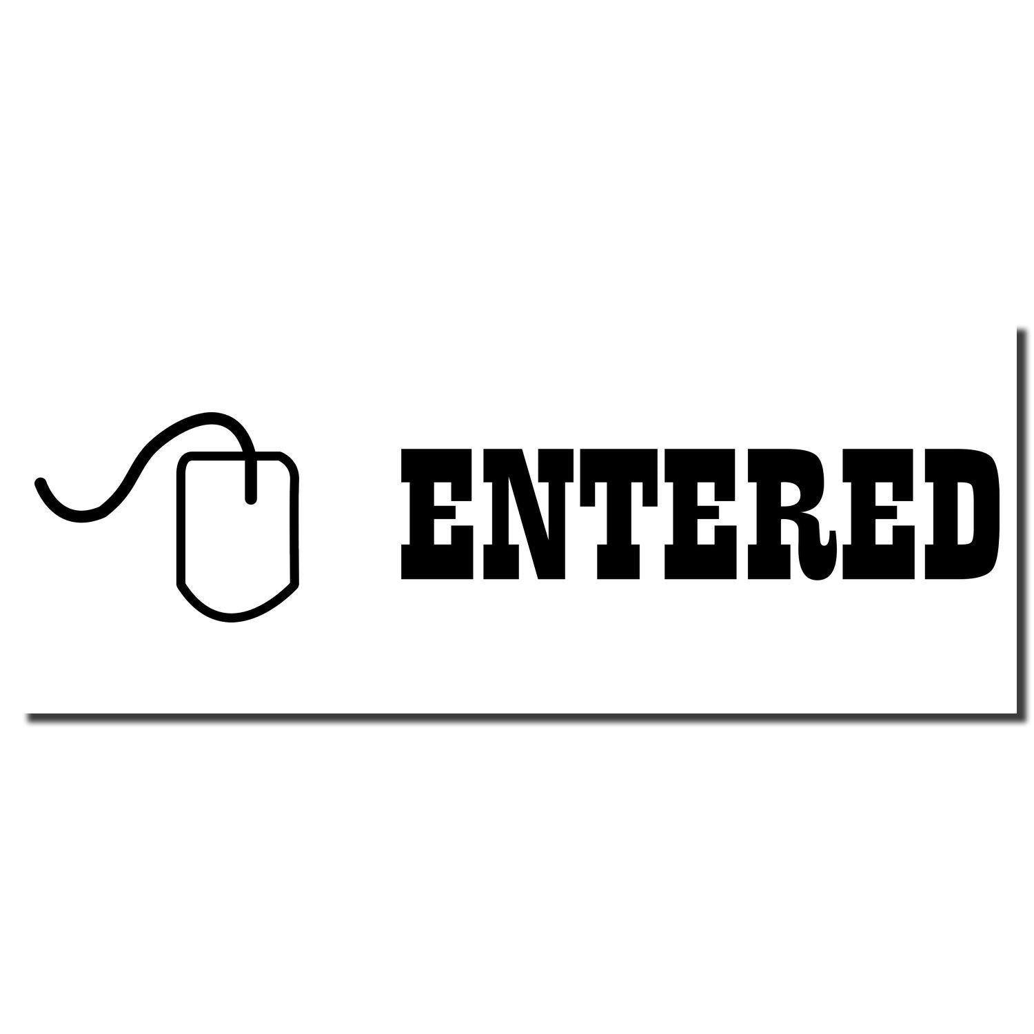Entered word logo with computer mouse icon on white background