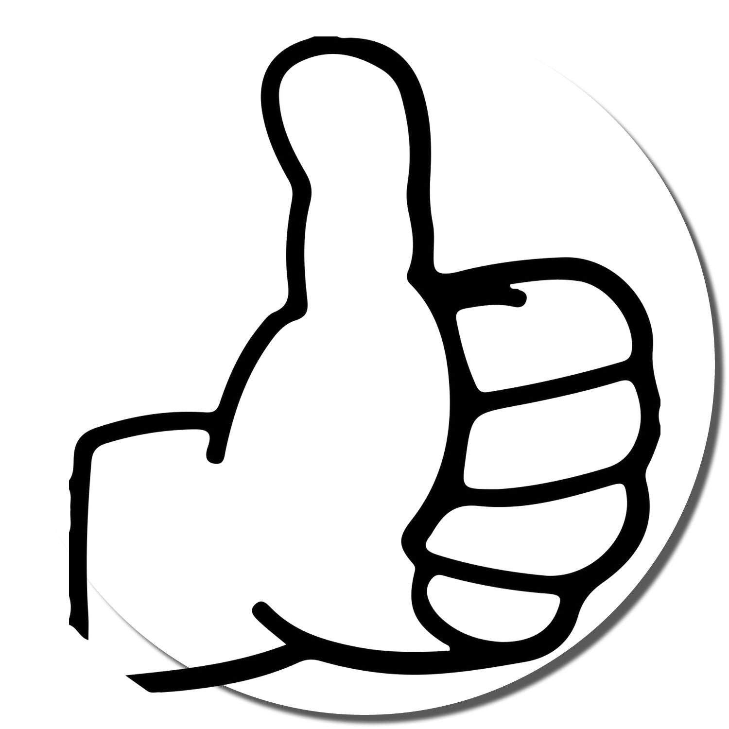 Black thumbs up icon on white background, symbol of approval, like, and positive feedback.