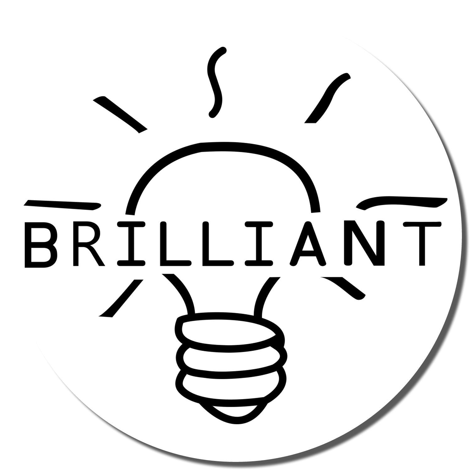 Brilliant logo with black light bulb icon on a white background, minimalist branding design.