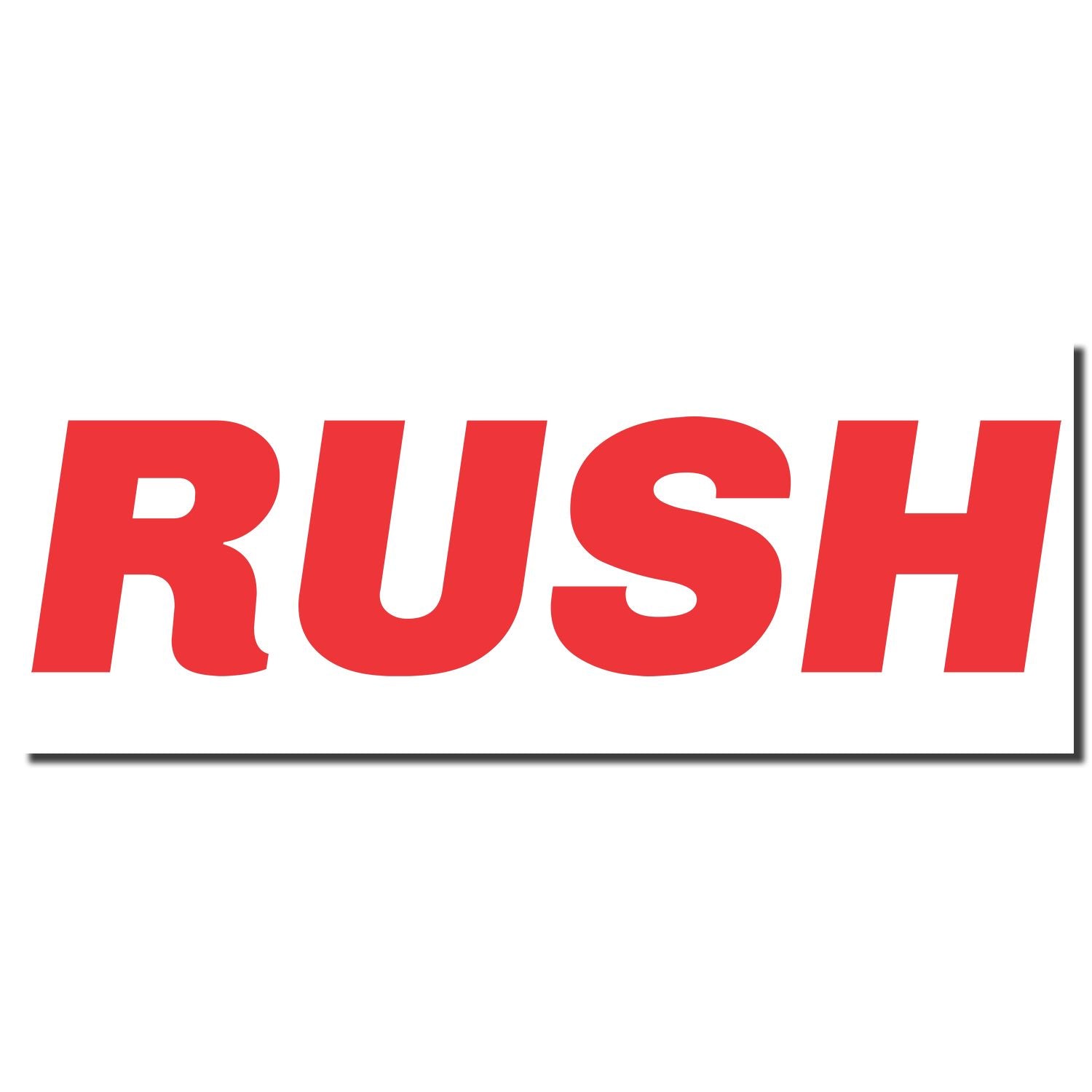 RUSH brand logo in bold red letters on white backgrounduse for RUSH product or channel identification.