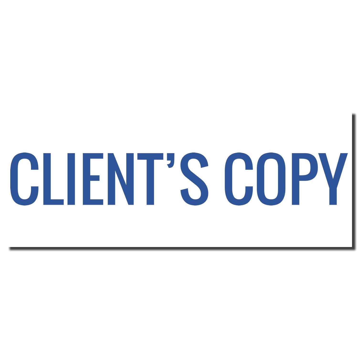 CLIENT'S COPY stamp logo in blue on white, indicating this document is the customers copy.