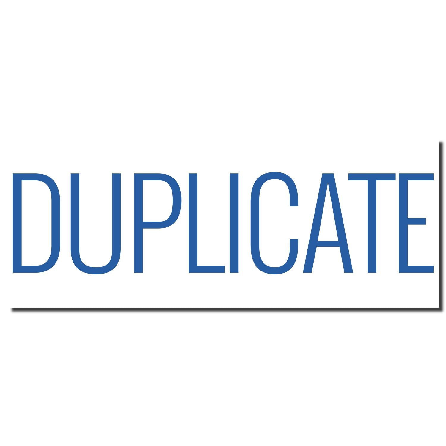 DUPLICATE brand logo with bold blue text on white background for document copying and duplication services