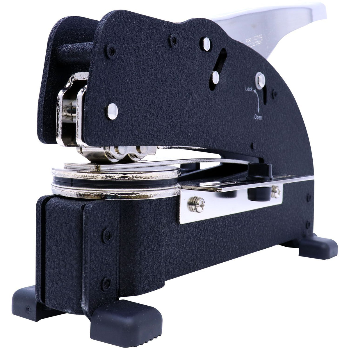Heavy-duty black manual paper circle cutter machine with lock lever for craft and office use