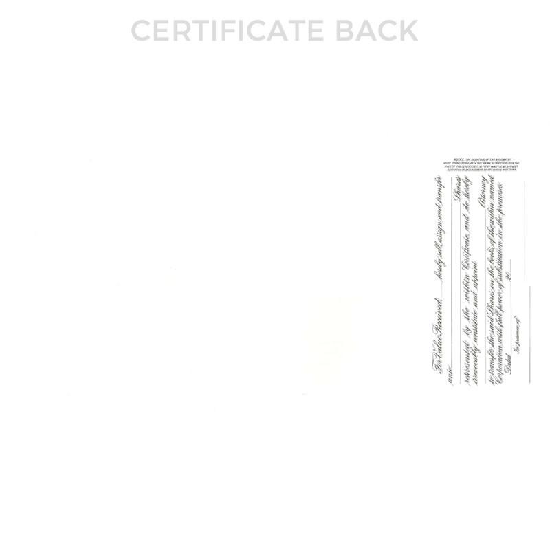 Back side of a certificate document showing detailed verification text for credential confirmation