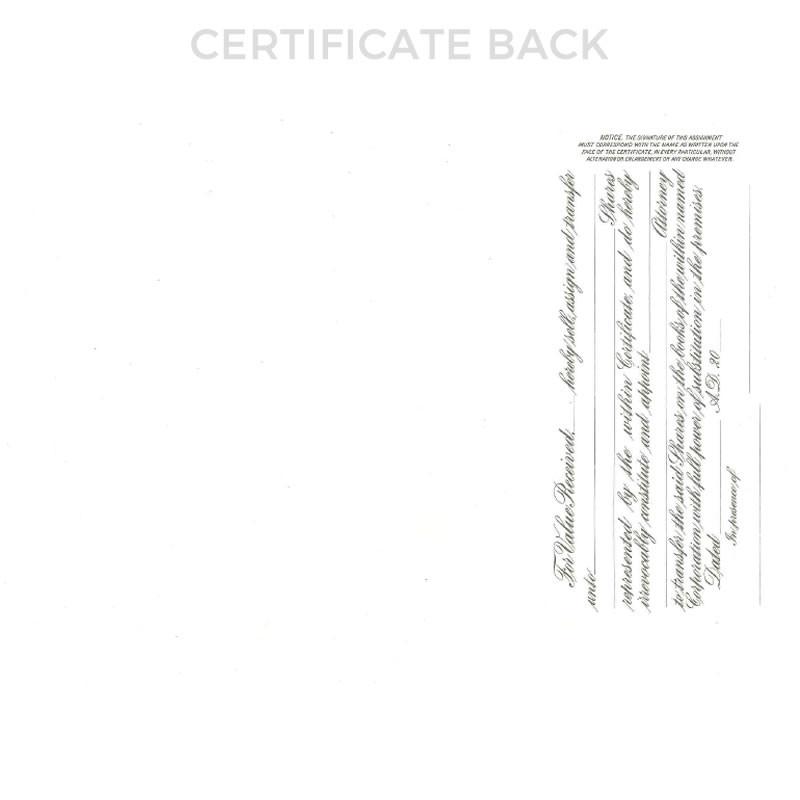 Certificate back page with official verification details and signatures, showing the document authenticity for compliance and records.