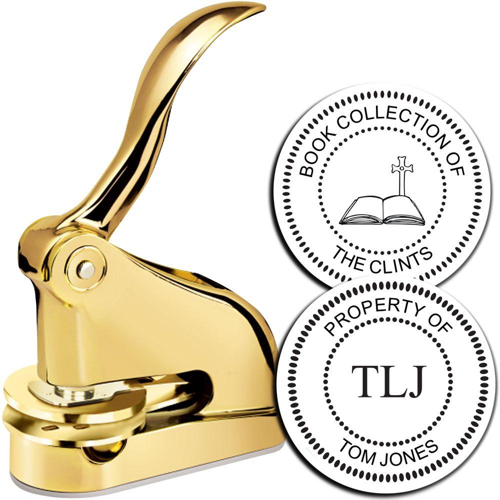 Gold Gift Desk Library Embosser Main Image