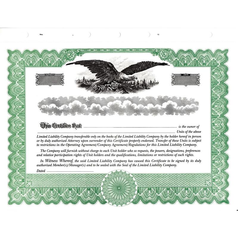 Green Short Form LLC Certificate Main Picture