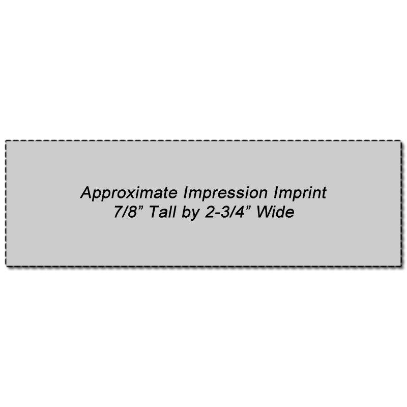N18 Custom XStamper 7/8 x 2-3/4 Imprint Sample