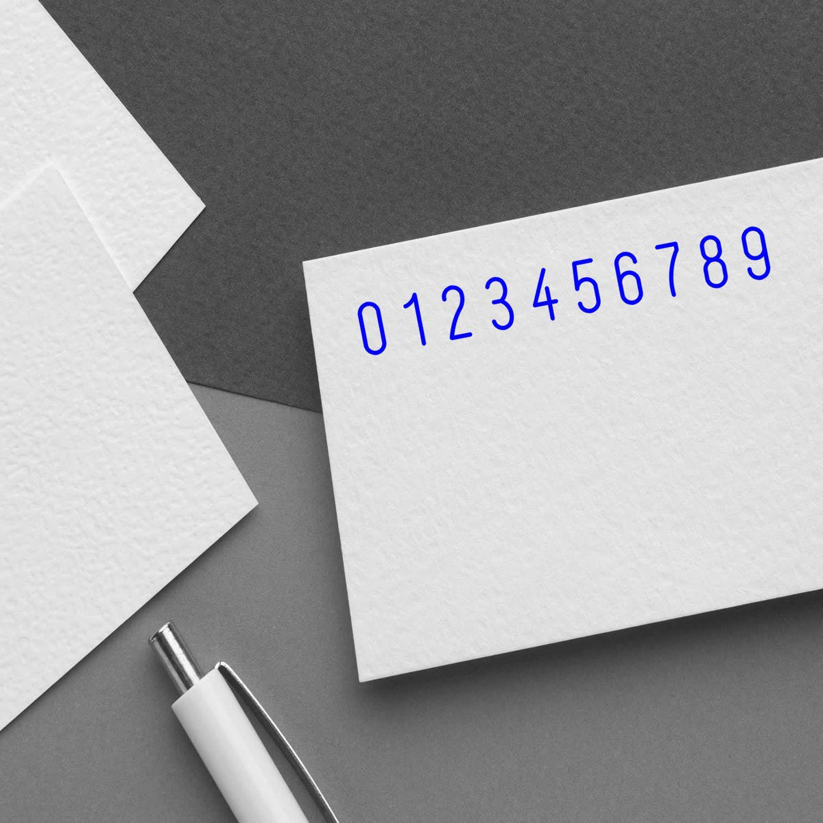 Close-up of numbered sequence 0123456789 on paper with pen, illustrating data, math learning, and numeric notation concept
